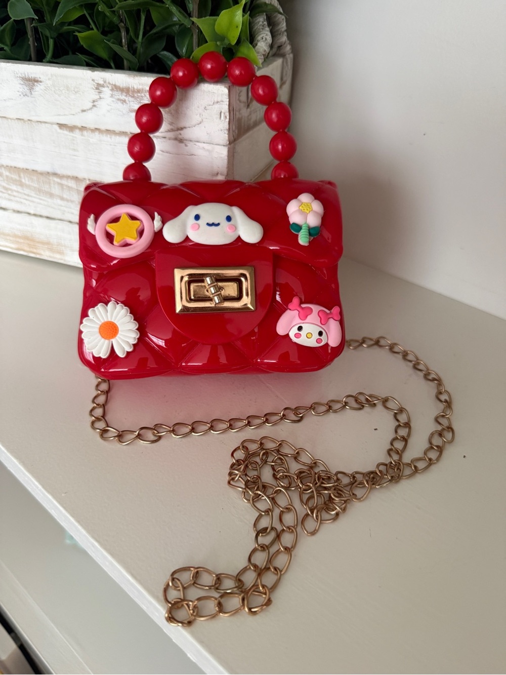 Kawaii Red Mini Purse Crossbody Cinnamoroll My Melody Charm Bag Y2K